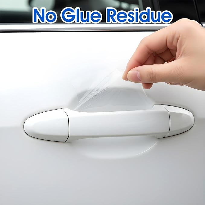 Teaaha 8PCS Car Door Handle Protector Clear Bumper Trim Guard Protectors Cup Sticker, Waterproof Anti-Scratch Door Handle Paint Protection Film, Universal for Most Car