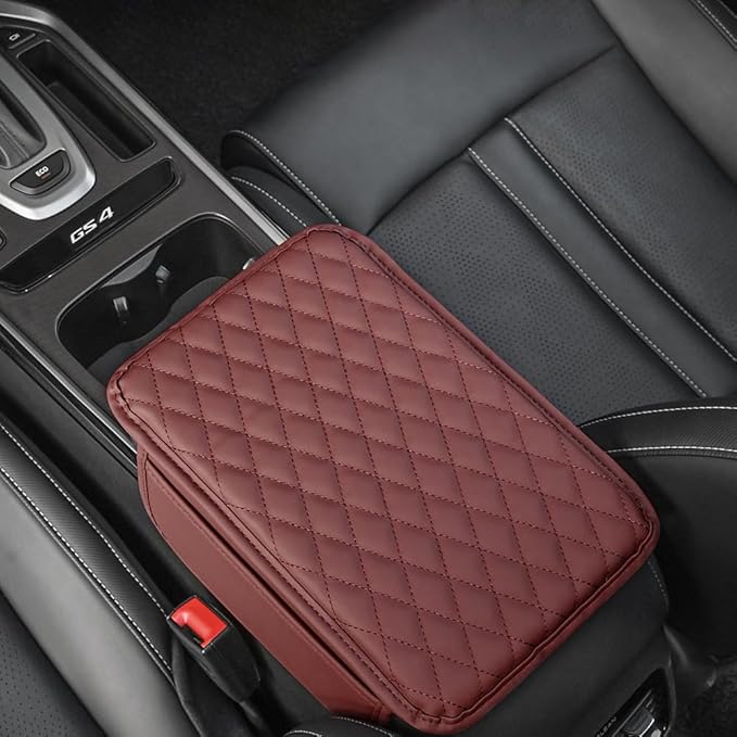 Cover Center Console for VW Touareg I (Typ 7L) 2002 2003 2004 2005 2006 2007 2008 2009 2010, Console Cover Protective Car Center Console Cushion Pad Anti-Scratch Car Accessories,Red-Style 1