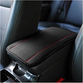 Armrest Pad for Car, PU Leather Auto Center Console Cushion Mat, Four Seasons Automotive Armrest Seat Box Cover, Universal Vehicle Interior Accessories for SUV, Truck, Van (Black/Red)