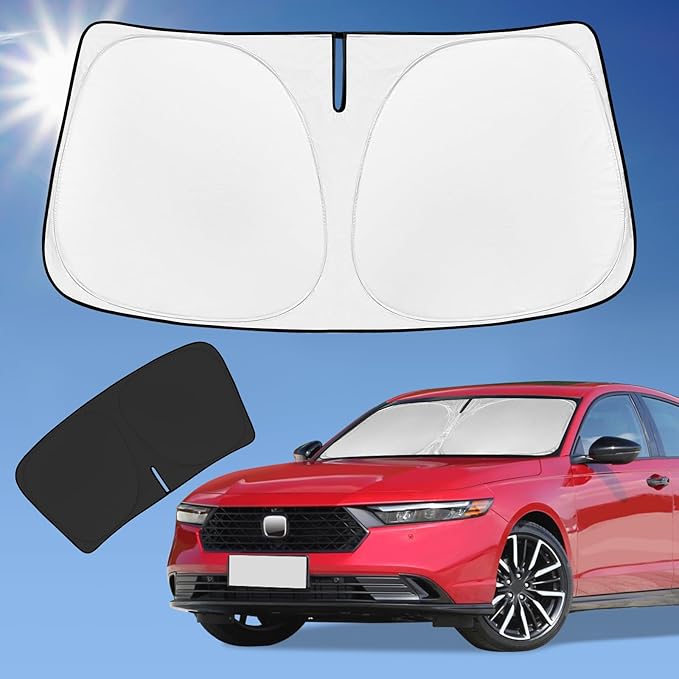 ZOIBV for Honda Accord 2023-2024 2025 2026 Sun Shade Sunshade Windshield Cover, 4-Layer Front Window Shade Custom Fit for Honda 11th Gen Sun Visor 240T Foldable Shade Blocks UV Rays Car Accessories
