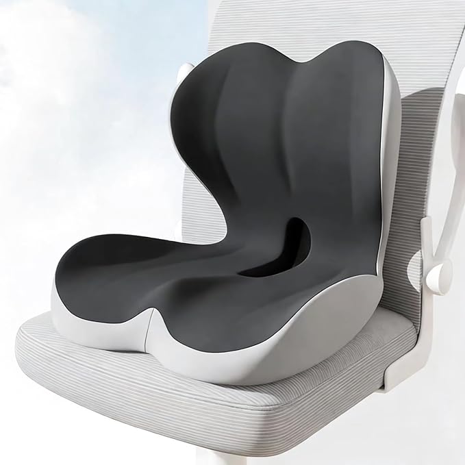 Seat Cushion for Truck Driver | Office Chair Seat Cushions for Office Chair with L-Shaped Ergonomic Design | Memory Foam Chair Cushion for Long Sitting Office Worker