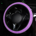 15 Inch Soft Dot Plush Steering Wheel Cover Anti-Slip Comfortable Winter Grip Universal Fit for Most Car Truck Vehicle SUV (Purple)