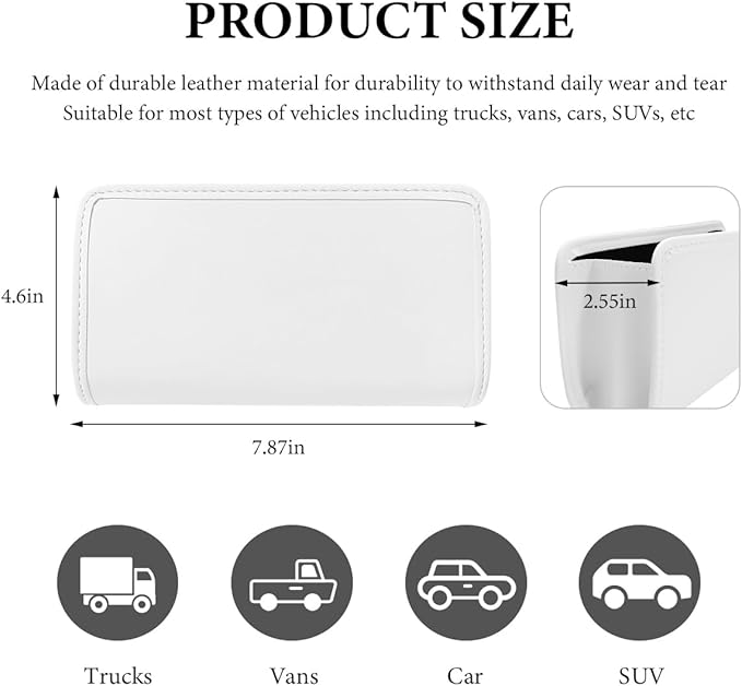 Car Trash Can, Small Leather Foldable Hanging Trash Bag Car Door Organizer, Multi-Function Mini Storage Box Garbage Can for Car Back Seats and Side Door, Car Accessories (White)