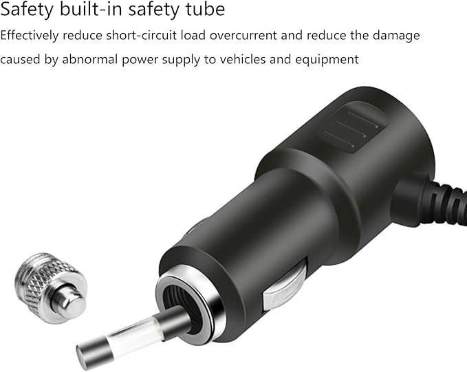 Type C USB Car Charging Adapter 12V/24V Vehicles Power Socket Splitter for Dashcam/Phones Safe Charging Black