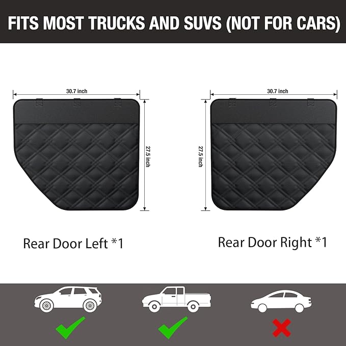 Surfcabin Dog Car Door Protector – 20% Larger Design for Trucks & Large SUVs, Thickened Waterproof Door Panel Covers, Protects Doors from Dog Scratching