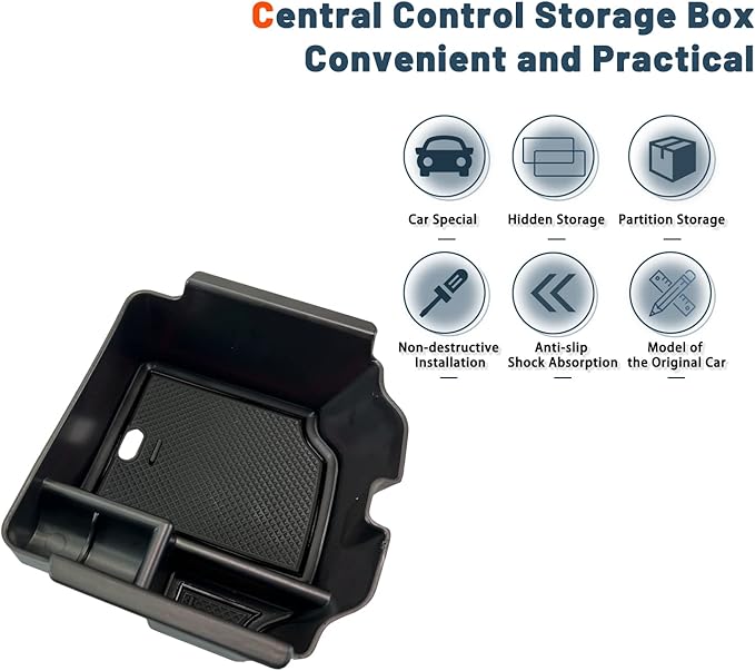 Ruiya 2023-2025 Integra Center Console Organizer for Acura Integra Accessories ABS Material Armrest Console Organizer Compatible with 2023 2024 2025 Acura Integra (Only for Manual Transmission)