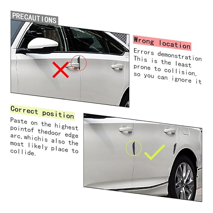 TANGSEN 4Pcs Universal Real Carbon Fiber with 2mm Twill Woven Texture Door Edge Guard Paint Scratch Bumper Protector Anti Door slam Personalized Protective Pad Sticker Cover Protective Status Film