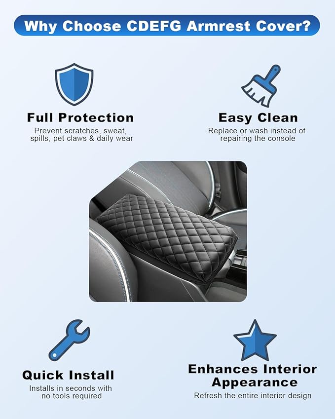 CDEFG for 2026 Honda HR-V Center Console Cover for 2026 Honda HR-V HRV (Sport,EX-L,LX) Accessories Armrest Cover Middle Console Pad Car Arm Rest Protector