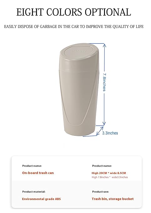 Car Trash Can Bin with Lid - 2 Packs Car Trash Bin-Car Trash Can Cup Holder-Mini Trash Garbage Can with 30pcs Small Trash Bags-Car Organizer Storage for Front Back Seat Accessories (Beige)