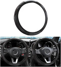 Car Steering Wheel Cover, Universal Microfiber PU Leather Elastic 15 inch Stitching Color Anti-Slip Steering Wheel Protector, Car Interior Accessories Steering Wheel Cover for Men Women (Black)