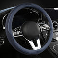 LKWLIKEI Car Steering Wheel Cover, Universal 15 inch, The Latest Microfiber Leather Breathable Technology Fabric, Non-Slip, Comfortable, Warm in Winter and Cool in Summer, Blue