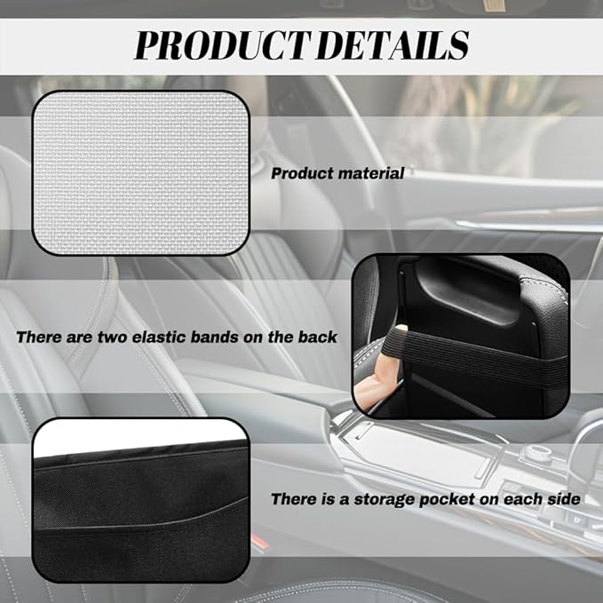 CLOHOMIN Red Hibiscus Car Armrest Cover with Pockets Floral Automotive Armrest Pad Polyester Car Center Console Armrest Cushion Cover Auto Accessories with Storage Pockets