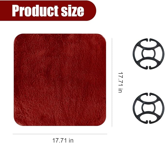 Sheepskin Car Seat Cushion, Soft Comfort Winter Driver Seat Cover, Fluffy Faux Fur Front Seat Pad, Car Seat Protector Pad for Office Chair, Universal Interior Accessory for Car SUV Truck (Wine Red)