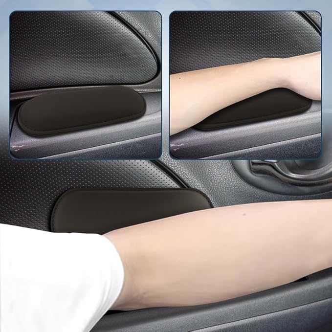 2PCS Car Door Armrest Pads, Soft Leather Car Armrest Cushion with Memory Foam, Comfortable Auto Center Console for Leg Elbow, Elbow Pads Interior Accessories Fit Most Vehicles (Mocha Brown)