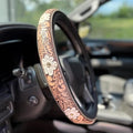 Western Steering Wheel Cover,Retro Western Cowboy Car Universal Steering Wheel Cover,Embossed Hand-Painted Leather Western Car Accessories, for Women Man, Anti-Slip Design Easy to Install (A)