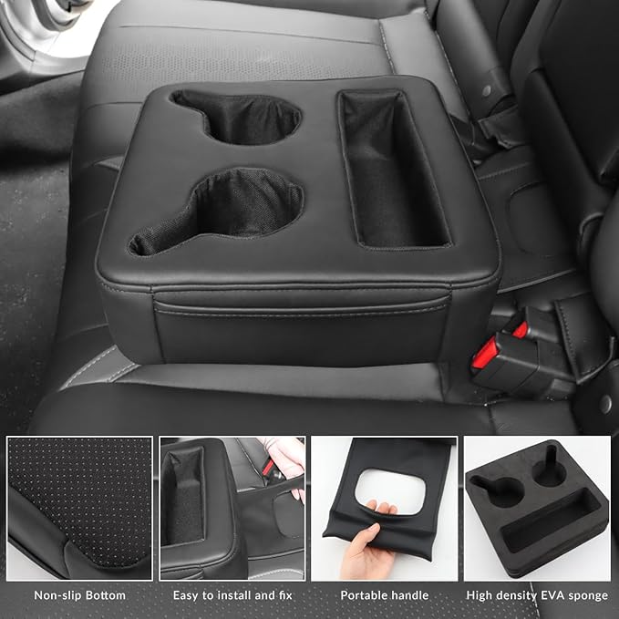 MARCHFA Cup Holders for Car SUV Backseat Cup Holders Rear Seat Drinks Holder Car Backseat Organizer Storage Backseat Accessories for Car Couch Boat Cup Holder Tray (Black)