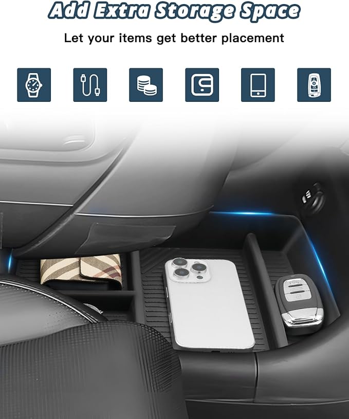Ruiya 2026 Palisade Lower Console Organizer for Hyundai Palisade 2026 Accessories ABS Material Under Console Organizer Compatible with 2026 Hyundai Palisade Calligraphy/Limited/XRT Pro/SEL
