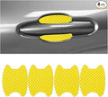 Car Door Handle Cup Protector, 4PCS Carbon Fiber Anti-Scratch Vehicle Door Handle Bowl Sticker, Self-Adhesive Automotive Paint Protective Film, Universal for SUV RV Truck (Yellow)