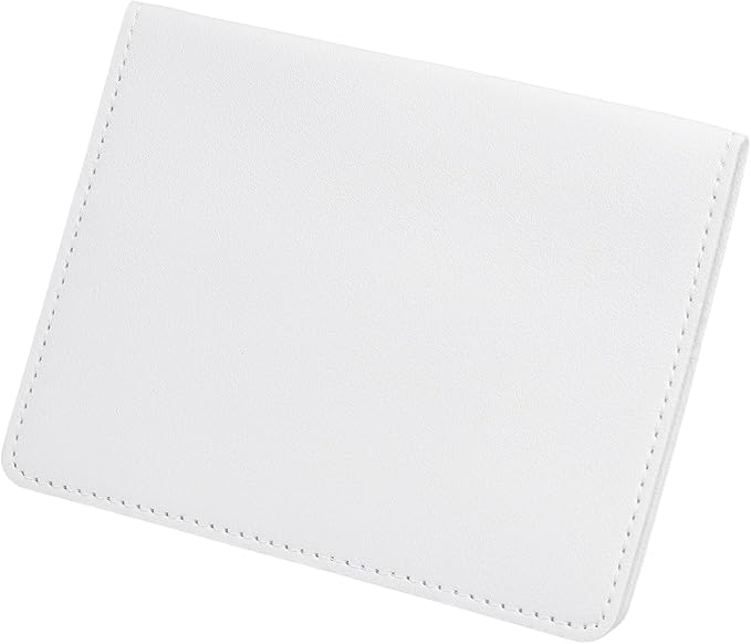 HARFINGTON Car Registration and Insurance Holder 5.51" x 4.13" PU Leather Vehicle Glove Box Organizer Storage Accessories Men Women Car ID Holder for License ID Card Bank Card, White