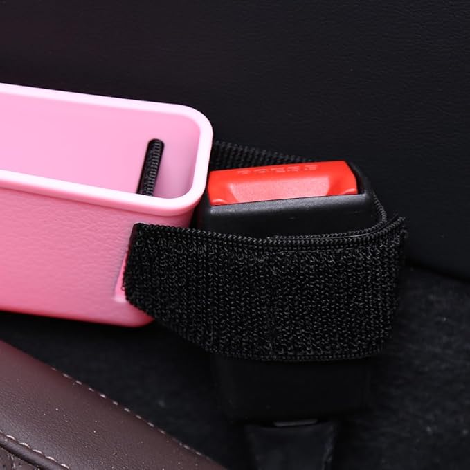 Car Seat Gap Filler, Multifunctional Seat Side Gap Filler with Cup Holder & Organizer, Gap Stopper Universal Fit Car SUV Truck Fill The Gap Between Seat & Console Set of 2 (Pink)