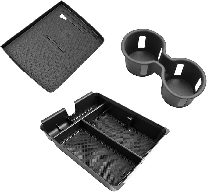 SKTU 3-Pack for 2026 Honda Passport Center Console Organizer for 2026+ Honda Passport Console Tray & Wireless Charging Mat & Cup Holder Honda Passport 2026 Accessories Console Non-Slip Pad
