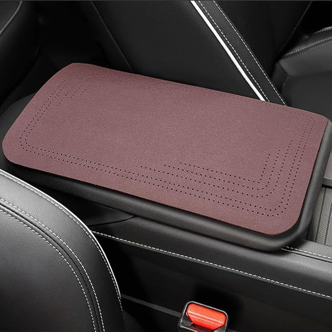 Center Console Cover for Volvo XC70 1997–2016 P2/P3,Auto Armrest Cushion,Car Arm Rest Lid Protector,Middle Console Pad,Automotive Interior Accessories,Wine Red-19.5X32CM