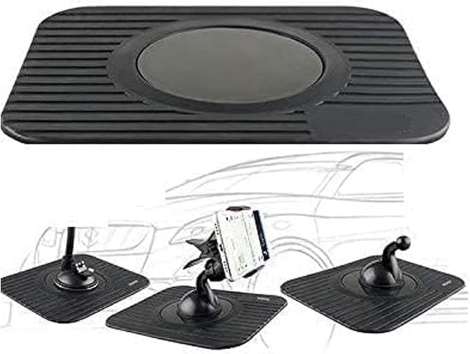 Car Dashboard Non Slip Mat ，Rubber Dash Board Non Stick Mount Holder Mat ，Slim Portable Dashboard Ultra Thin ，Compatible with iPhone, Samsung, Android Smart GPS Garmin Navman