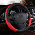 Steering Wheel Cover for 2024 2025 Tacoma, Leather Easy Installation Car Interior Accessories Breathable Auto Protector Non Slip Grip,red