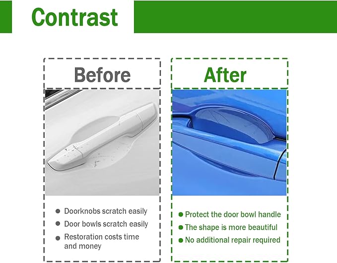 4Pcs 3D Transparent Car Door Bowl Scratch Protector, Universal Bowl Side Paint Protection Stickers, Waterproof Anti-Scratch Paint Invisible Protection Film for Most Models.