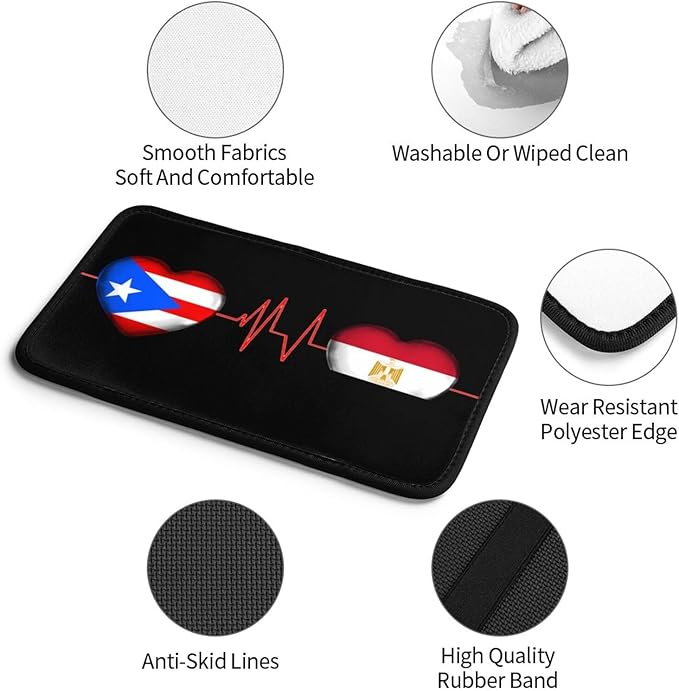 Auto Center Console Pad Puerto Rico Porto Rico Puerto Rican and Egypt Egyptian Flag Be of one Mind Car Armrest Cover Armrest Seat Handrail Box Cover Cushion Universal Decoration Protector Accessories