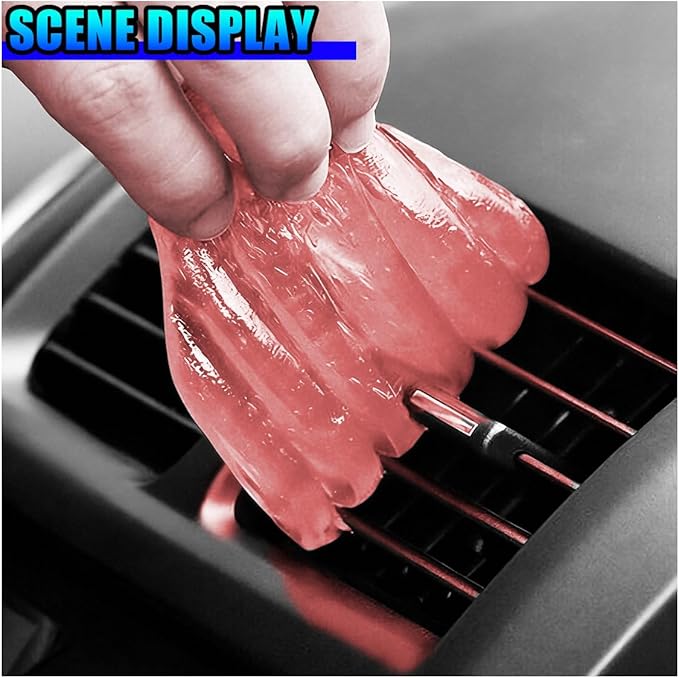 Car Cleaning Gel, No-Scratch Automotive Dust Cleaning Putty, Car Interior Cleaner Slime with Adsorption Capacity, Universal Vehicle Detailing Supplies for Most Cars (Pink)