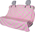 LoyaGour Back Seat Cover for Car Trucks Van SUV,Waterproof Rear Bench Towel Seat Covers for Dogs and Kids,Automotive Backseat Protector (Flower and Pink)