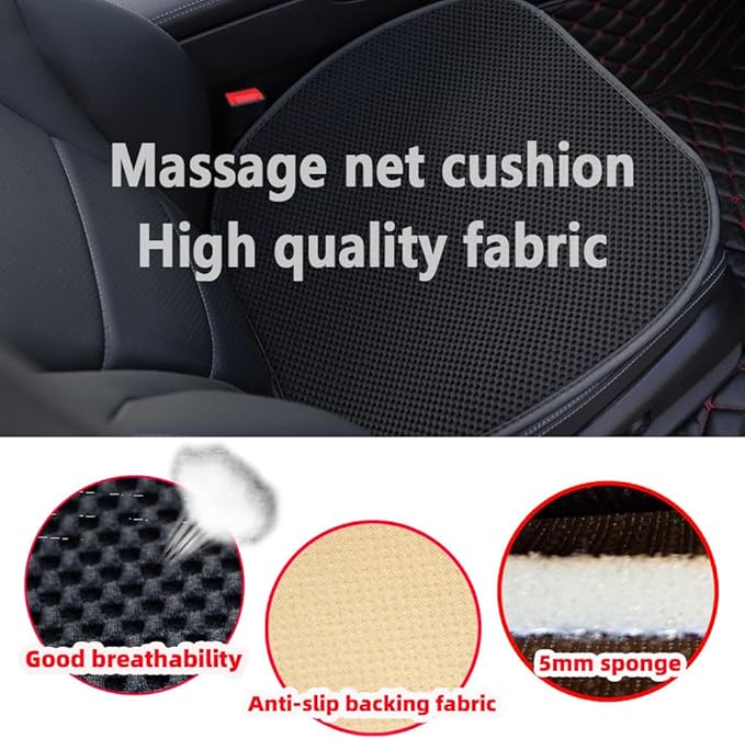 Extra Large 19.5" Car Seat Cushion for CCar Seat Driver Long Sitting,Breathable Comfort Car Cushion,Anti Slip CCar Seat Protector for Driving Travel 2Pcs