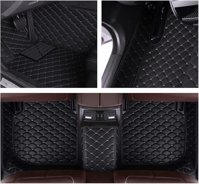 MELKEN Custom Fit Leather Car Floor Mats for 95% of Cars Full Coverage Floor Liners Car Mats (Blue)