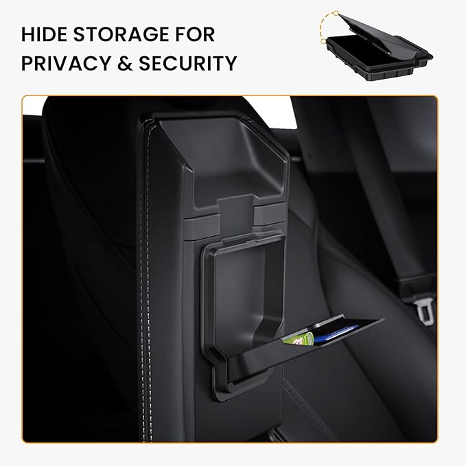BANKKY Center Console Organizer for Tesla Model 3/Y: 3PCS Center Console Storage Hidden Box Armrest Tray for Tesla 2025+ New Model Y Juniper & 2024 2025 New Model 3 Highland with Non-Slip Material