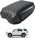 Armrest Cover Compatible with Toyota 4Runner 2010-2024, Center Console Pad with Organizer Storage Pockets, Leather Arm Rest Lid Protector Cushion Interior Accessories