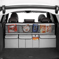 Hanging Car Trunk Organizer, Collapsible Backseat Storage Bag with 8 Large Pockets for Medium or Large Size SUV, Truck, MPV, Car Interior Accessories (Light-gray)
