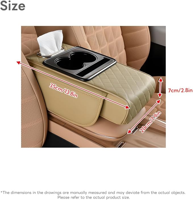 Civenhhd Car Armrest Pad, Universal Armrest Cushion Pad, Leather Armrest Box Pad