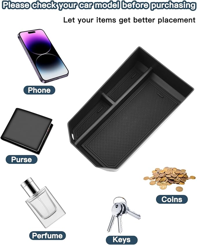 Ruiya 530i/530i xDrive/540i xDrive/550e xDrive/i5 Center Console Organizer for 2026 BMW 5 Sedans Accessories Armrest Console Organizer Compatible with 2024 2025 2026 BMW 5-Series G60