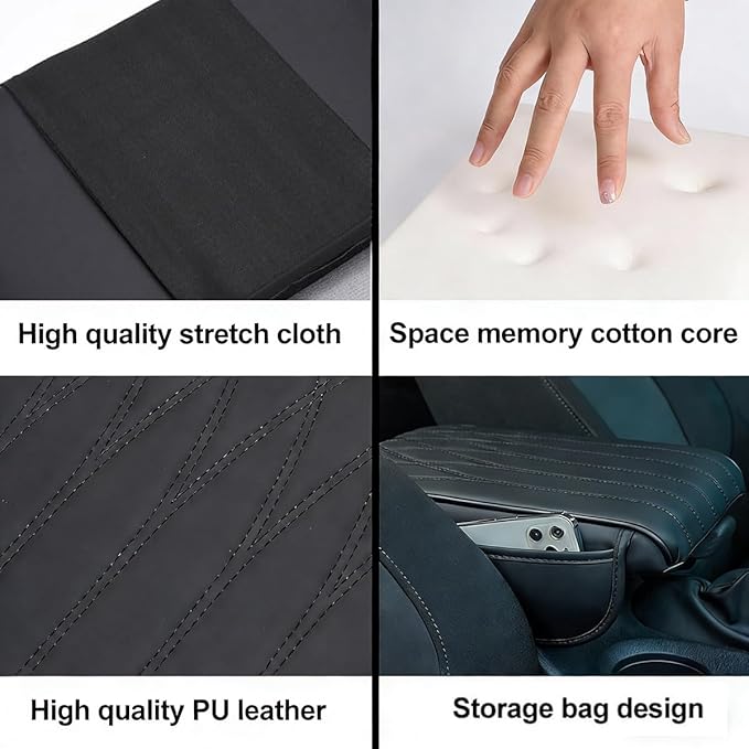 Car Center Console Cover for Jeep Cherokee Trailhawk (2018–2023), Slow Rebound Middle Armrest Seat Box Cover Protector Strong Support Cushion Pad,A/32 * 17 * 5cm