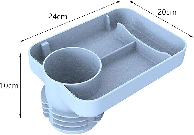 Car Seat Cup Holder Snack Tray - Silicone Food Trays for Travel with Expandable Soft Rubber Base Fits Most Cup Holders Portable Accessories Essentials for Small Fruit, Toys Blue