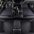 Custom Personalized Floor Mats for Cars，Luxury Full Coverage All Weather Car Floor Mats，Anti-Slip Leather Car Mat Set ，Custom Floor Mats for 99% of Cars, Trucks & SUVs (Pure Black)