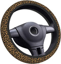 Elastic Steering Wheel Cover Car Accessories Cute Universal 15 Inch Absorbing Sweat Non-Slip Breathable for Man Woman - Brown Leopard