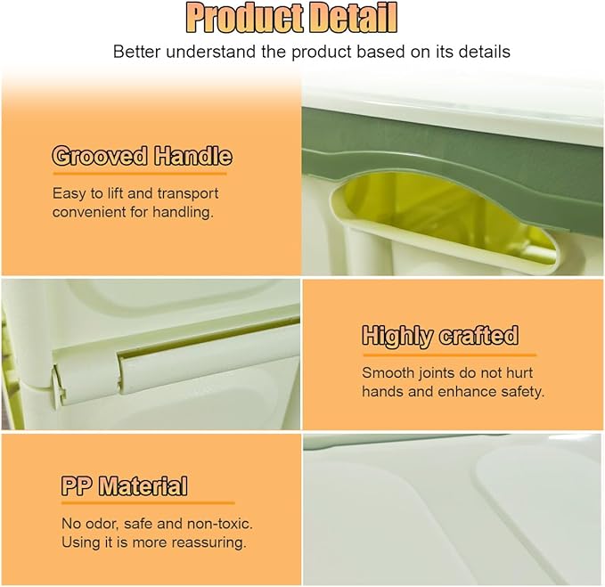 Car Trunk Organizer, Foldable Plastic Cargo Storage Box with Lid, Large Car Tool Container with Handles, Universal Automotive Organization Accessories for Camping, Groceries (Light Green)