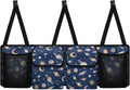Car Trunk Organizers, Space Planets 37.1" x 11.8" Backseat Hanging Organizer with 4 Storage Bag, Waterproof Car Organizer with Adjustable Strap, Road Trip Large Capacity Bag for Car SUV
