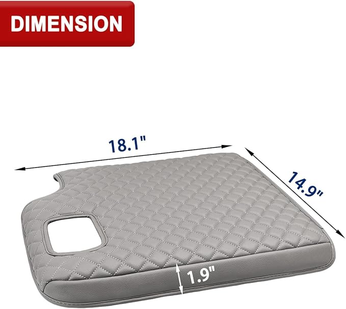 KBH Center Console Armrest Cover for Ford F250 F350 F450 Super Duty 1999-2001 Jump Seat, Arm Rest Cushion Pad Protector, Anti-Scratch, Gray