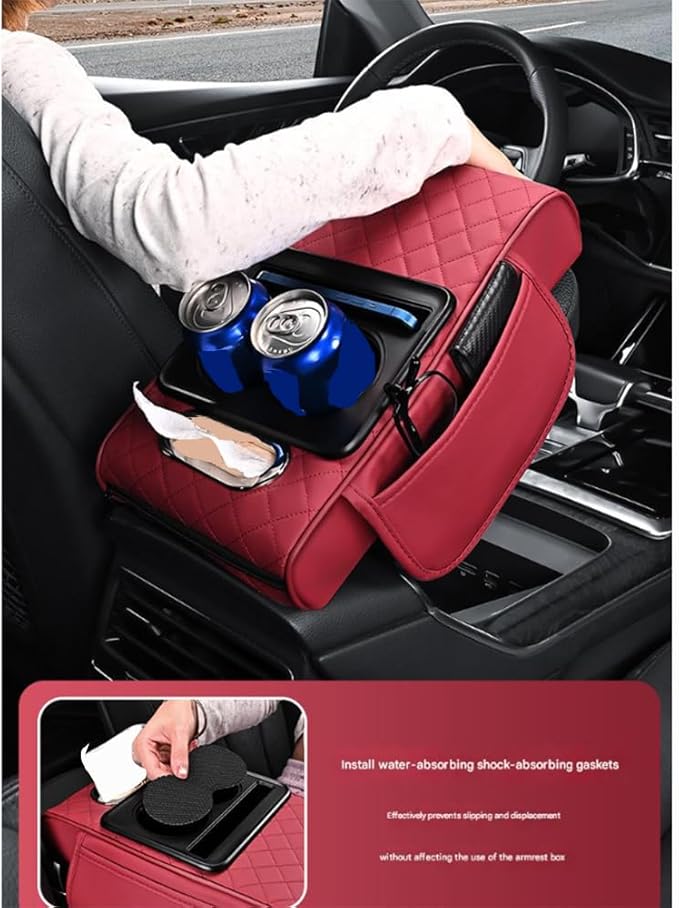 Car Armrests Covers for Audi A6 1995–2025, Center Console Cover Armrest Cushion Middle Console Protector Armrest Mat Interior Accessories,B