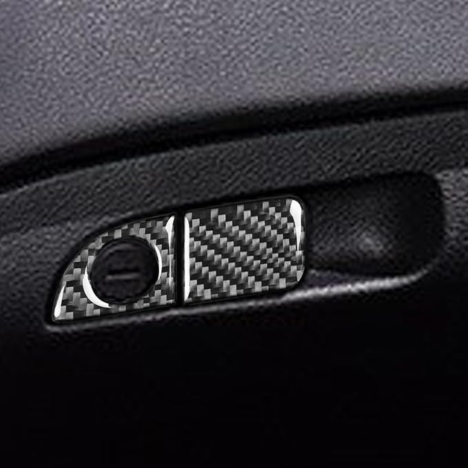 NVCNX Real Premium Carbon Fiber for Chrysler 300 Accessories 2015-2023 2016 2017 2018 2019 2020 2021 2022 S/C/Limited/Touring Dash Passenger Side Storage Box Handle Cover Interior Trim Sticker 2PCs
