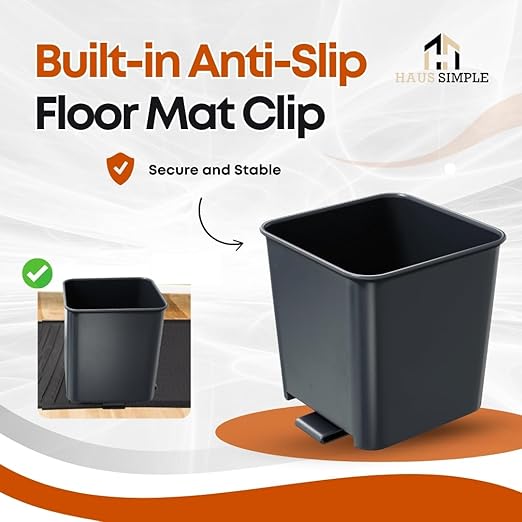 HAUSSIMPLE Car Trash Can Waterproof Vehicle Garbage Bin, Leakproof Anti Slip Floor Mat Clip Trash Bag Holder for Car, Truck, SUV, Van Portable Auto Trash Container with Stability Clips (Gray, Small)