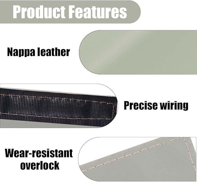 2PCS Car Grab Handle Cover, Anti-Scratch Auto Inner Front Rear Door Pull Handle Cover, PU Leather Door Grip Gloves Protector Auto Interior Decoration Accessories for Car, Truck, SUV (Grey)